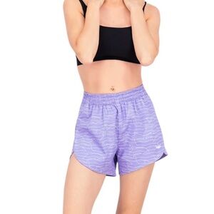 Adidas Light Purple Dolphin Print Elastic Waist Training Shorts Size Large